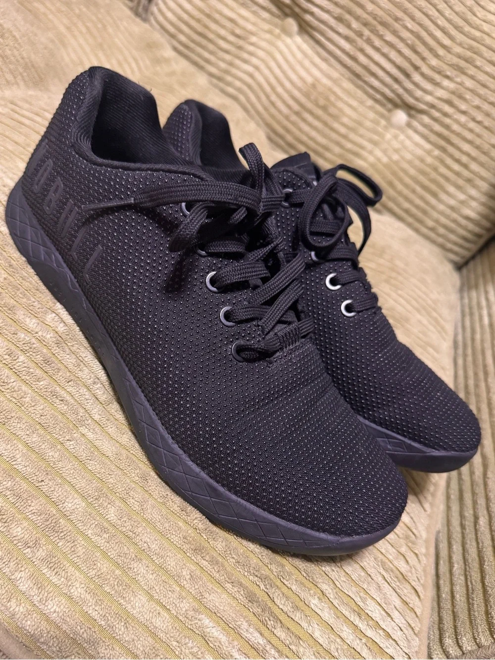 NOBULL Black Knit Lace-Up Trainers